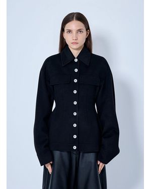 Sportmax Structured Button-Down Jacket - Blue