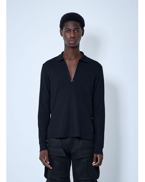 Mugler V Neck Shirt With Hardware - Blue