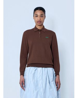 Prada Silk Polo Shirt - Brown
