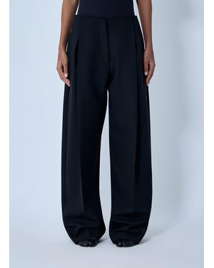 Sportmax Wool-Blend Tailored Trousers - Blue