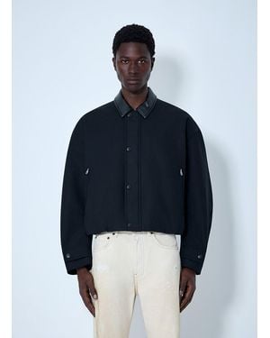 Acne Studios Leather-Trimmed Button Jacket - Blue