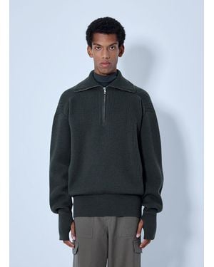 Rier Ribbed High Neck Sweatshirt - Grey