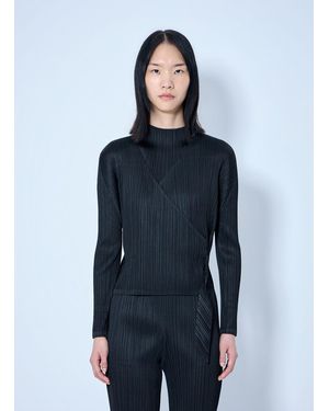 Pleats Please Issey Miyake Pleated Wrap Top - Blue