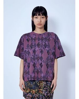 Dries Van Noten Argyle Print T-Shirt - Purple