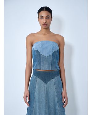 Levi's Structured Denim Bustier Top - Blue