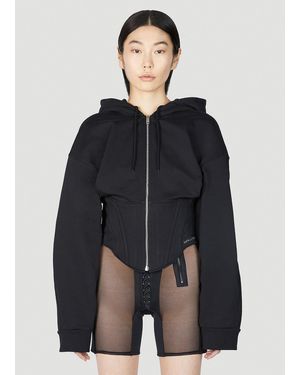 Mugler Corset Hooded Sweatshirt - Blue