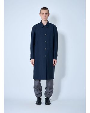 Miu Miu Single-Breasted Mohair Coat - Blue