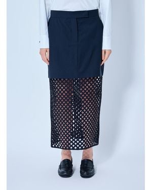 Max Mara Overlay Panel Skirt - Blue