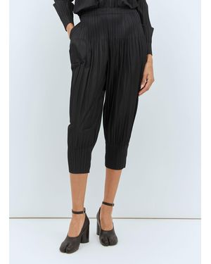 Pleats Please Issey Miyake Fluffy Tapered Trousers - Black