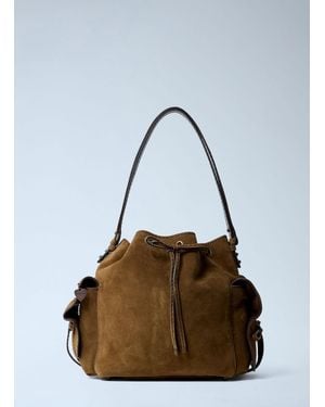 Acne Studios Suede Multipocket Bucket Bag - Multicolour