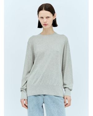 TOTEME Sik Cashmere Knit Sweater - Grey