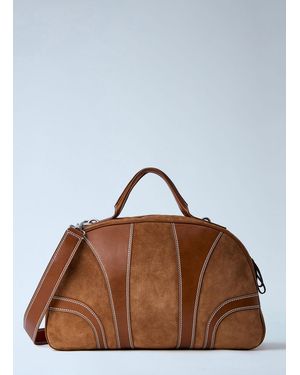 Dries Van Noten Leather-Trimmed Suede Duffel Bag - Brown