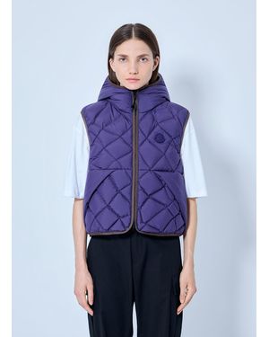 Moncler Arinella Hooded Down Gilet - Purple