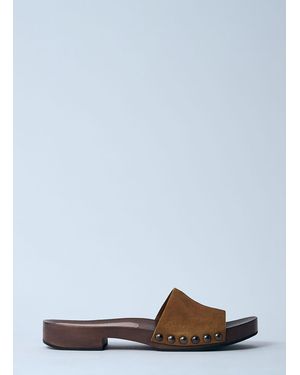 Miu Miu Faded Suede Clogs - White
