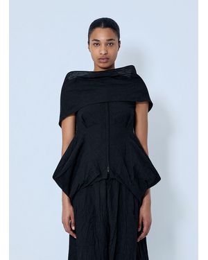 Limi Feu Wrinkled Typewriter Scarf Detail Vest - Blue