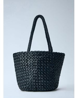 The Row Estelle Two Medium Raffia Bag - Blue