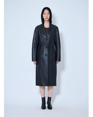 TOTEME Slim Leather Coat - Blue
