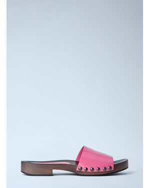 Miu Miu Studded Slide Sandals - White
