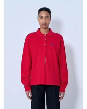 Prada Cotton Piqué Polo Shirt - Red