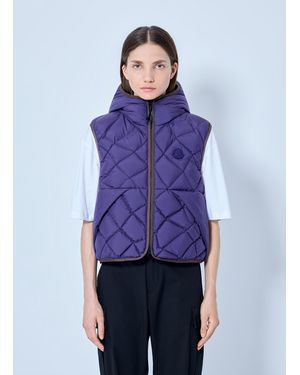 Moncler Arinella Hooded Down Gilet - Purple