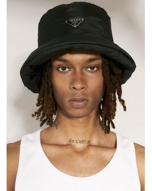 Prada Re-nylon Logo-plaque Bucket Hat - Black