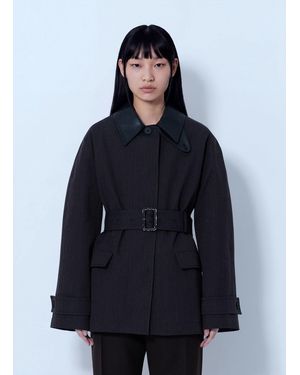 Studio Nicholson Lurie Belted Cropped Jacket - Blue