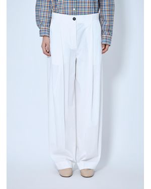 TOTEME Single Pleat Cotton Trousers - Blue