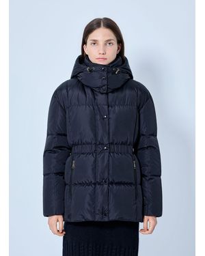 Moncler Agneux Hooded Short Down Jacket - Blue