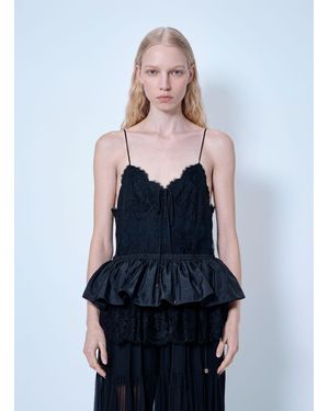Chloé Thin-Strap Ruffle Top - Blue