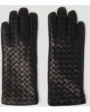 Bottega Veneta Intrecciato Leather Gloves - Black