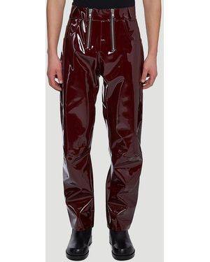 GmbH Double-zip Vinyl Trousers - Red