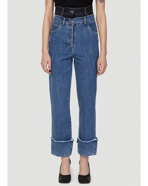 ROKH Contrast Waistline Jeans - Blue