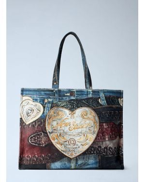 Acne Studios Logo Shoulder Tote Bag - Blue