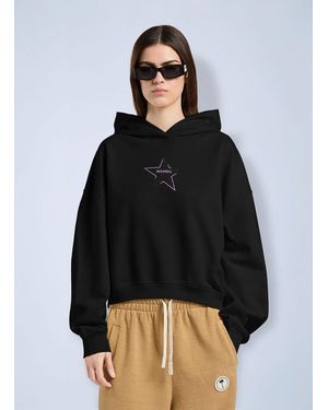 Palm Angels Icon Palm Loose Hoodie - Black