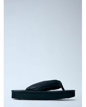Rick Owens Hollywood Flip Flop Leather Sandals - Blue