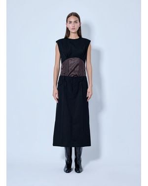 Marni Sleeveless Dress With Contrast Waist Panel - Blue