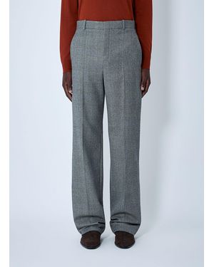 Saint Laurent Wide-Leg Wool Blend Trousers - Grey