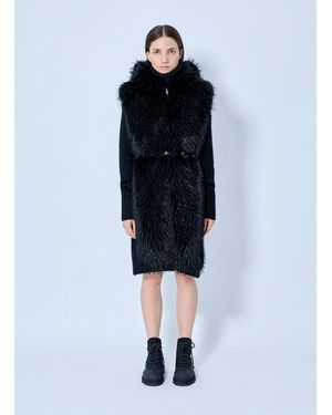 Moncler Textured Wool-blend Coat - Blue