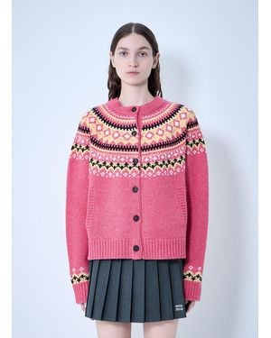 Miu Miu Wool Cardigan - Pink