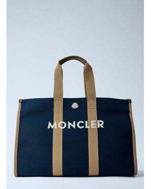 Moncler Canvas Logo Tote Bag - Blue