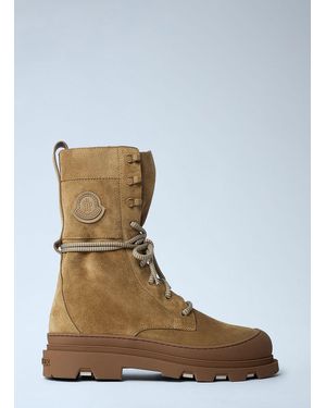Moncler Vera Logo Patch Boots - Brown