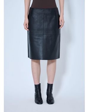 TOTEME Paneled Leather Skirt - Blue