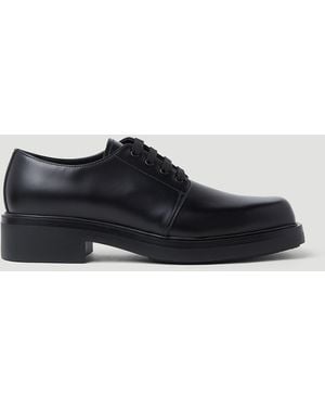 Prada Brushed Leather Derby Shoes - White