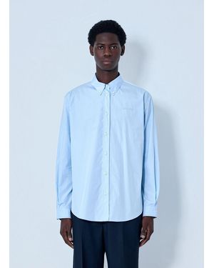 Miu Miu Cotton Poplin Button-Down Shirt - Blue