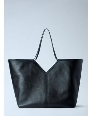 Saint Laurent Y Thin Tote Bag With Removable Pouch - Blue