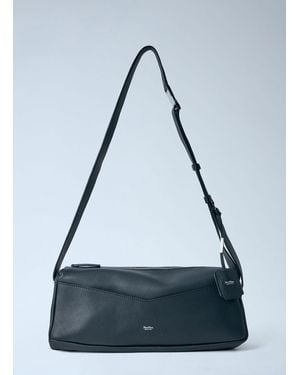 Max Mara Rectangular Leather Shoulder Bag - Blue