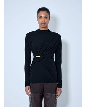 Bottega Veneta Twist Detail Long Sleeve Top - Blue