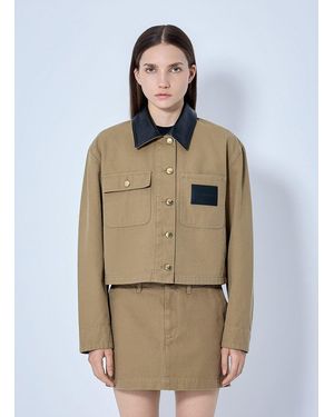 Balenciaga Cropped Workwear Jacket - Natural