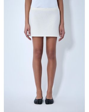 Rier Wool Blend Mini Skirt - White