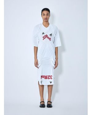 LUEDER Shirred Football Dress - White
